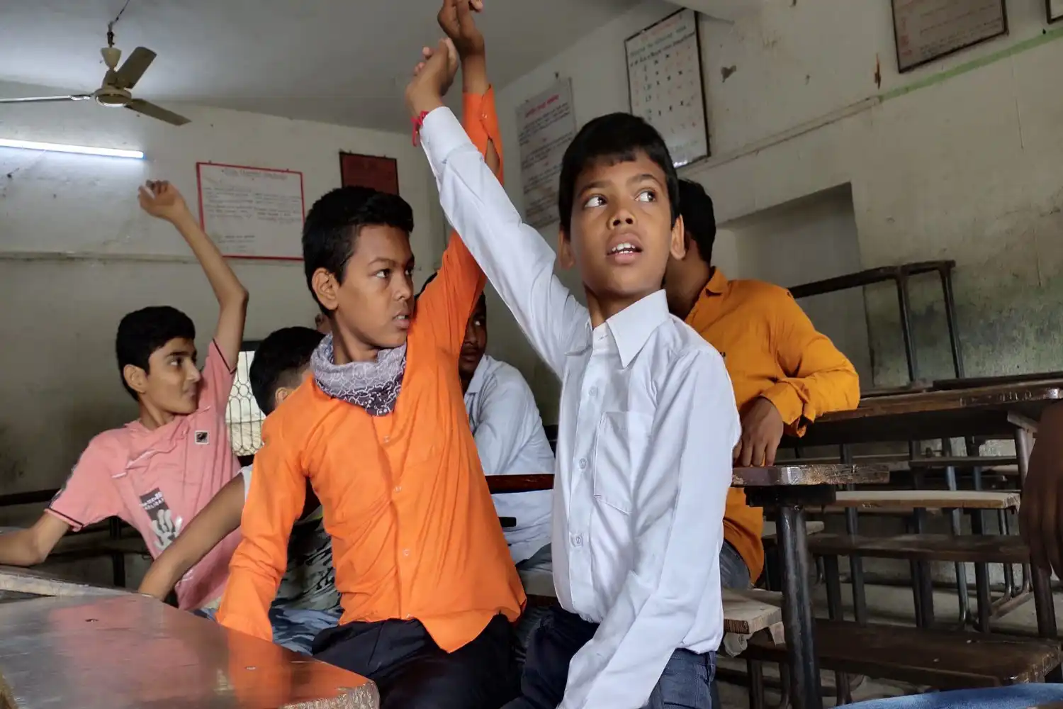 Hand raising students