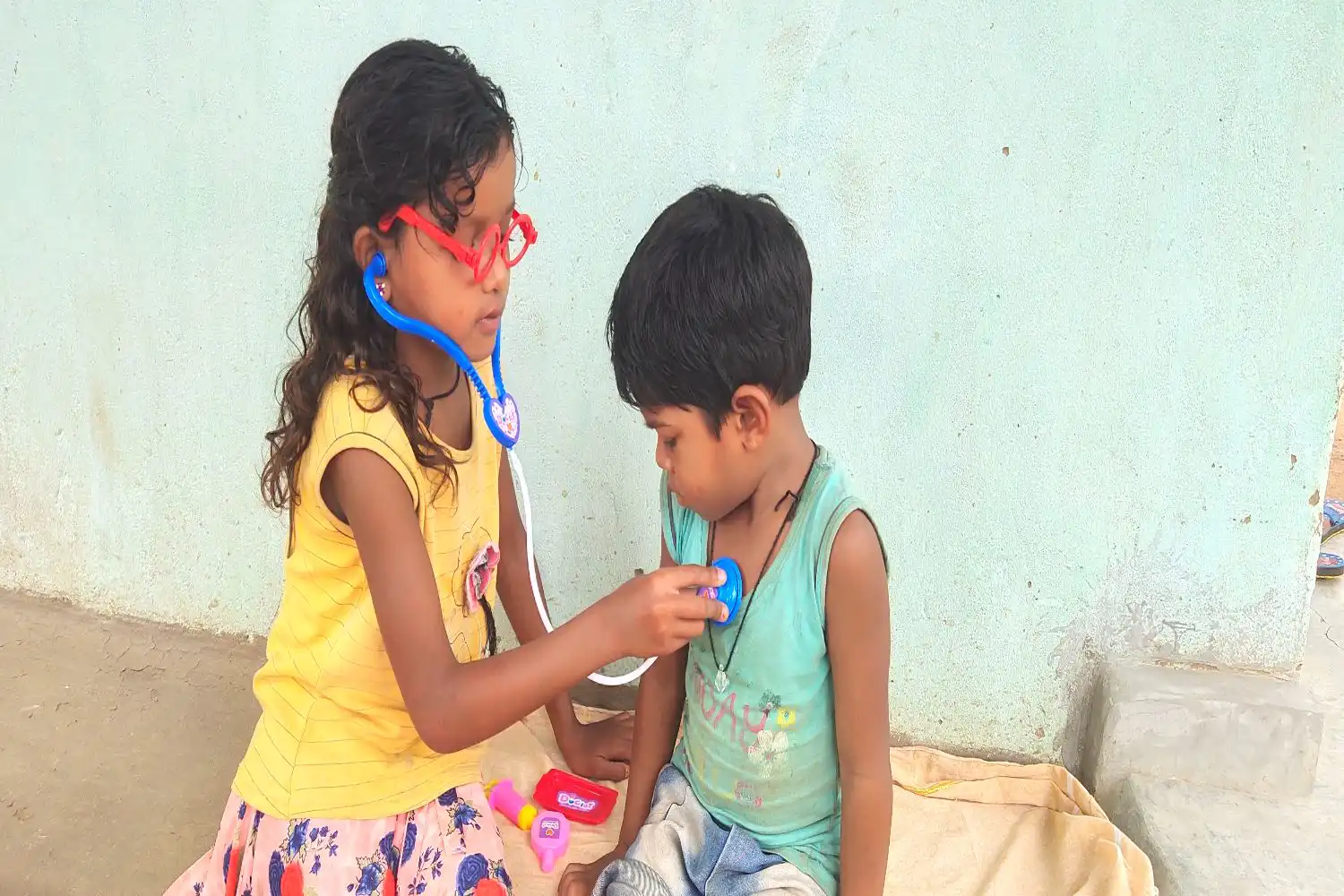 Child learning while playing