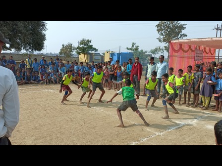 Kabaddi during 
the inter-school competition