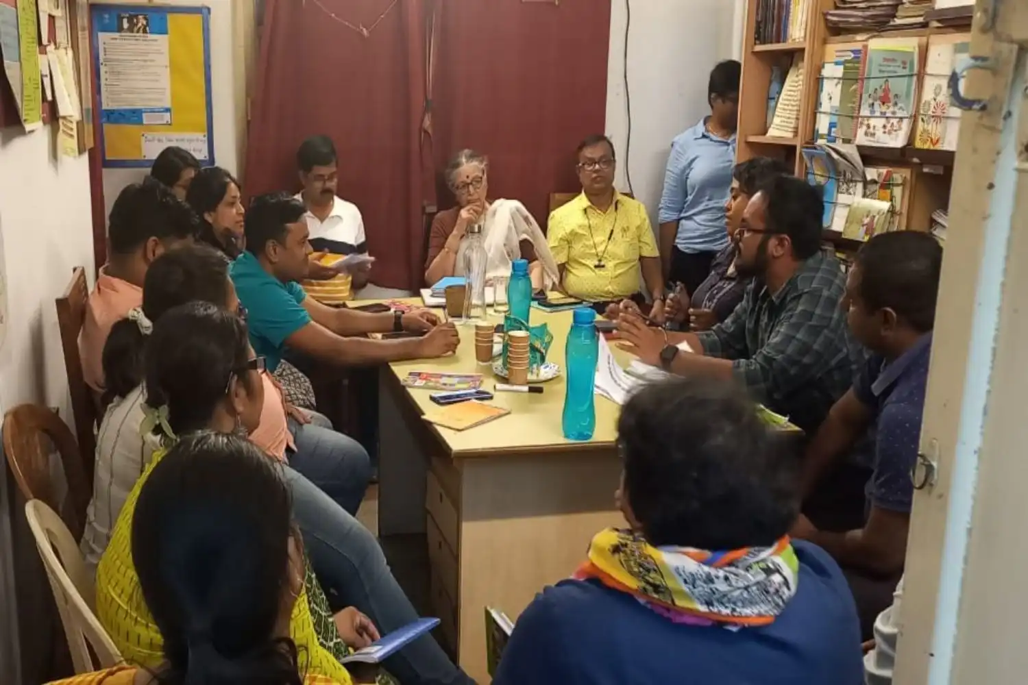 Formal discourse with core team at office