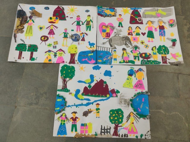 Visual Art  Collaborative charts made by children, The Blue Ladder Trust