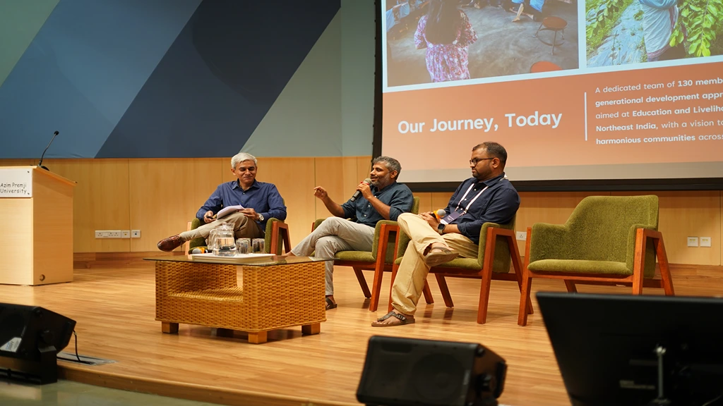 Bipin Dhane and Dharamjeet Kumar from Ayang Trust, in conversation with Avinash Kumar