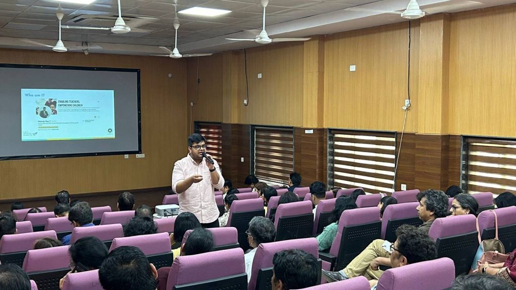 Mainak Facilitating a Workshop with Teachers